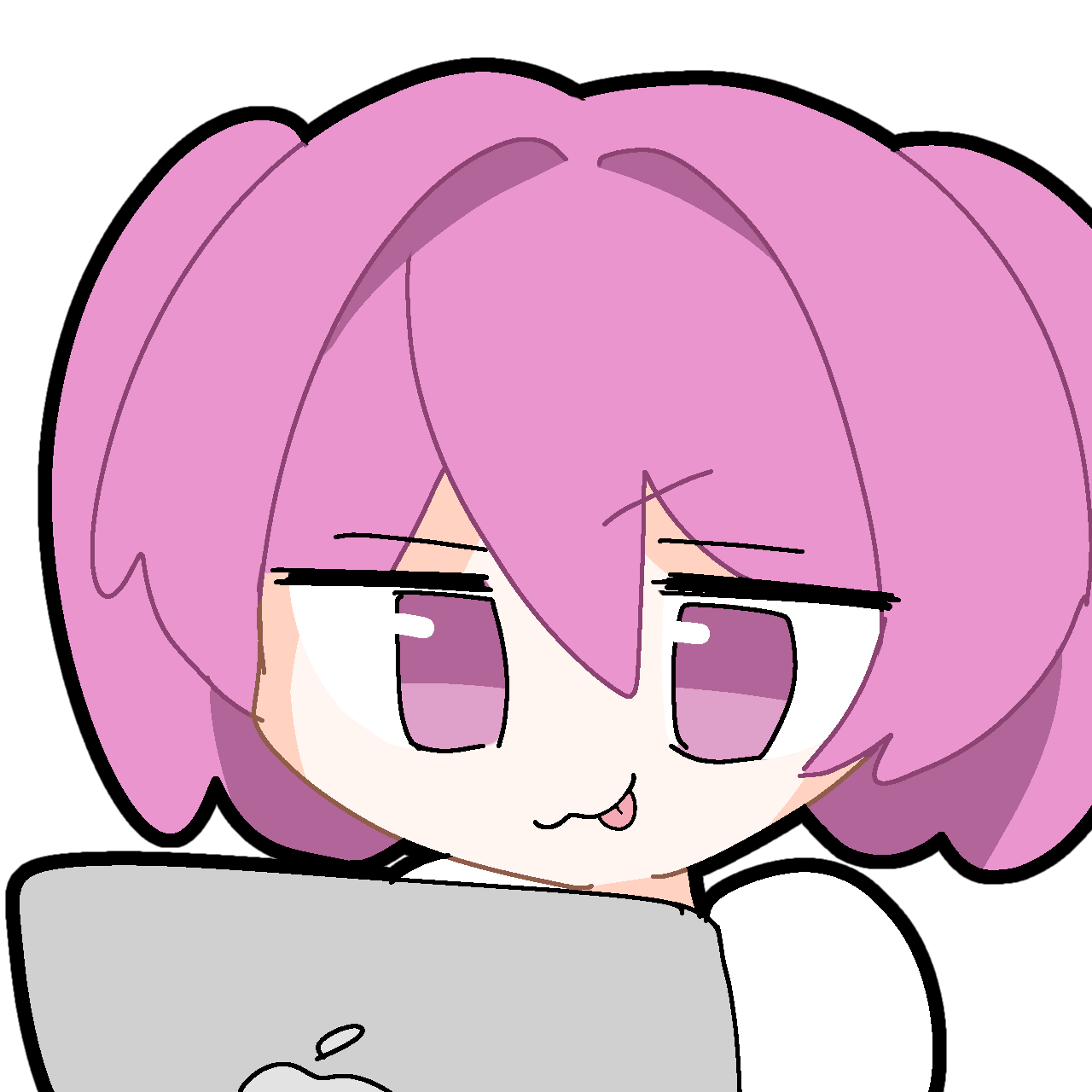 ozeu-chan with macbook